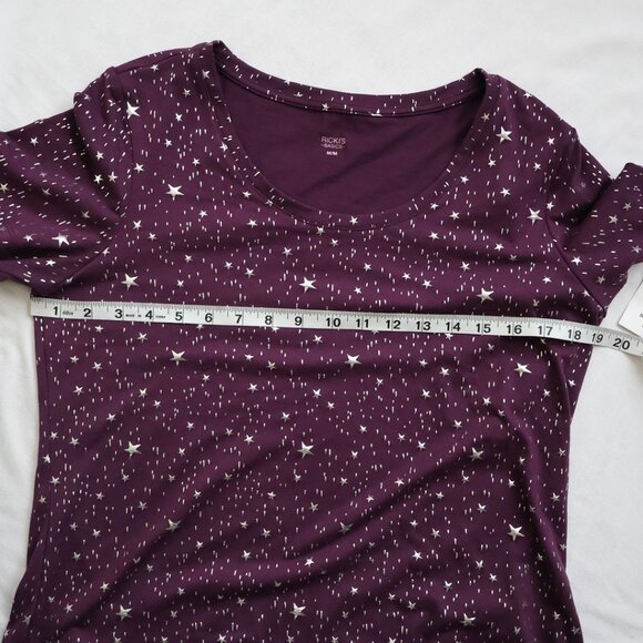Ricki's Tee-shirt - Purple with silver stars - Size M - NWT - Picture 6 of 8